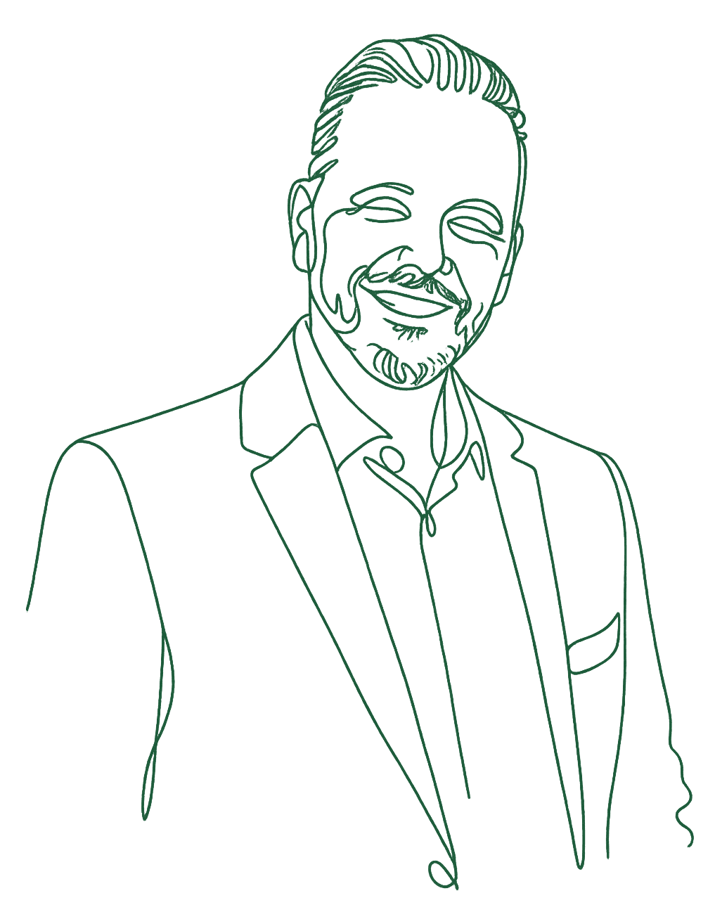 Line-art portrait of Doron Fetman
